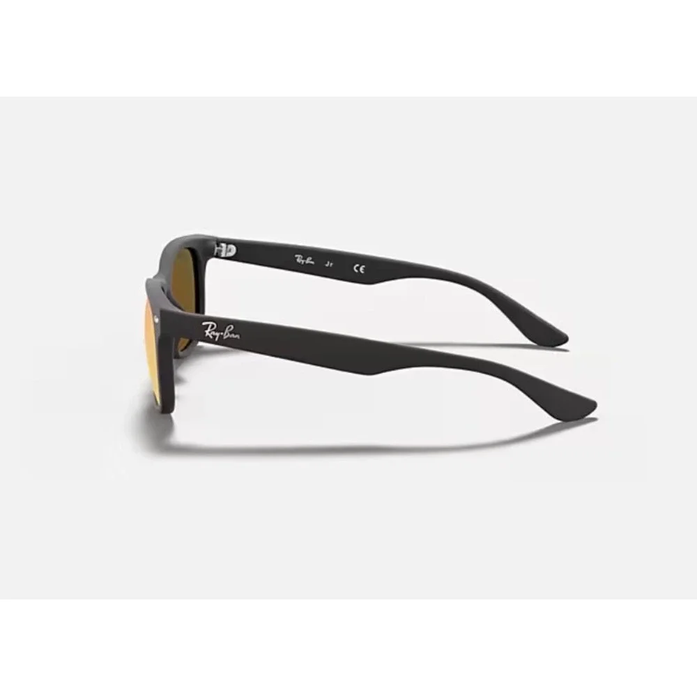 NEW Ray-Ban New Wayfarer Kids Sunglasses Matte Black Brown Orange Mirror Lenses
